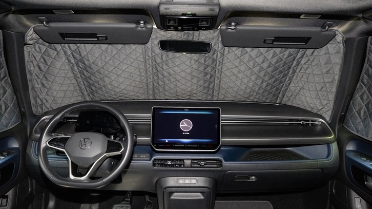 Giao diện màn hình giải trí trung tâm 12.9 inch trên xe điện Volkswagen ID. Buzz