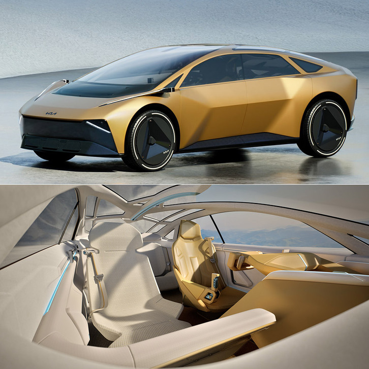 Khoang lái tối giản dạng phi thuyền với màn hình kính lái của Kia Vision Meta Turismo